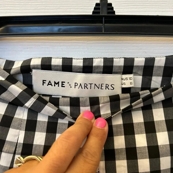 Fame and Partners black and white gingham shorts sz 6 - Picture 3 of 3